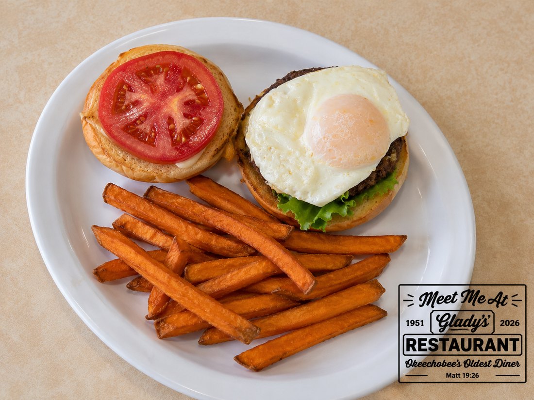 Half-pound burger from Gladys' Restaurant