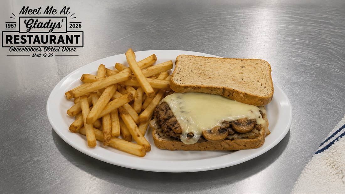 Mushroom melt lunch plate